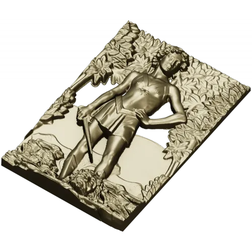 David the Victor - high relief 3D model in STL for CNC