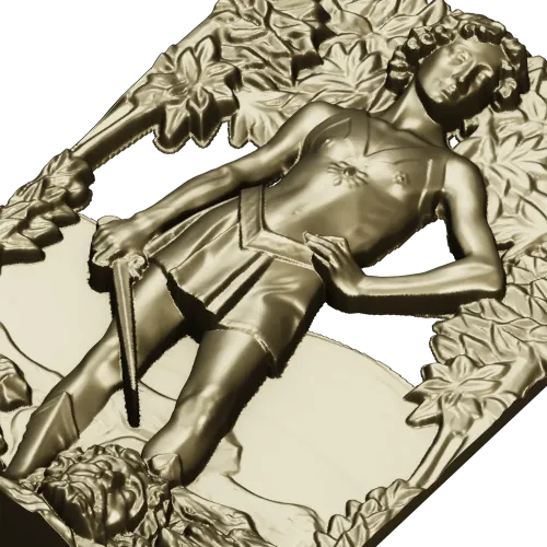 David the Victor - high relief 3D model in STL for CNC