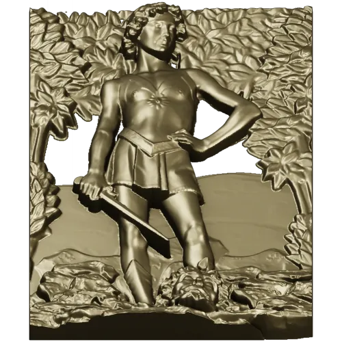 David the Victor - high relief 3D model in STL for CNC
