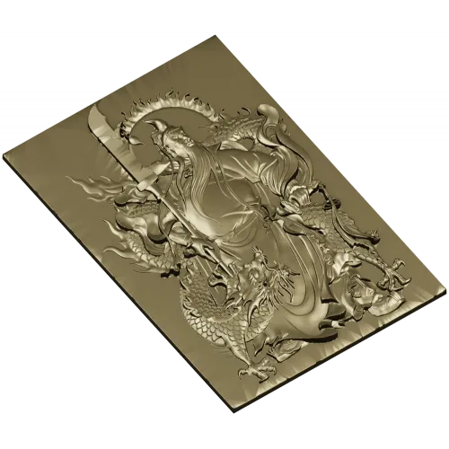 Гуань Гун с драконом - рельефная 3D модель (STL) для ЧПУ