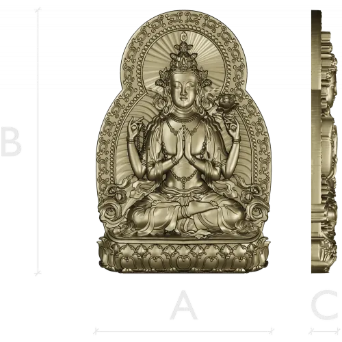 Compassionate Guanyin Relief STL 3D Model for CNC