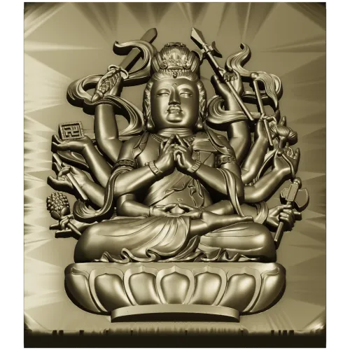 3D модель Гуаньинь - рельефная панель STL для ЧПУ