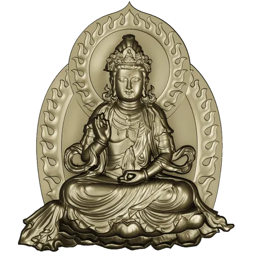 Guanyin Lotus Relief STL