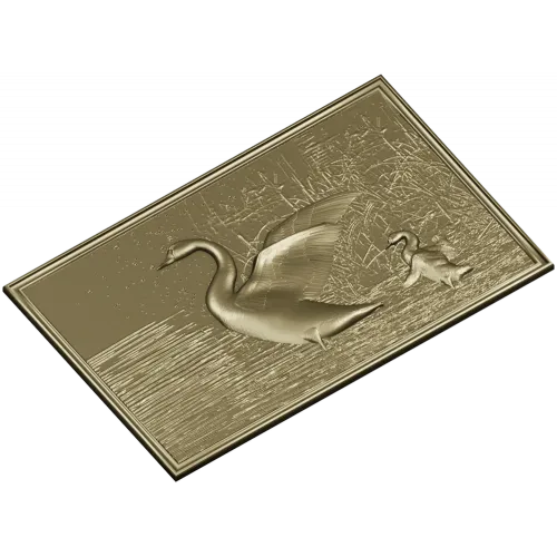 Рельефная панель "Лебединый причал" - 3D модель STL для ЧПУ