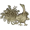 Goose with Flower Cart - detailed STL 3D model for CNC carving