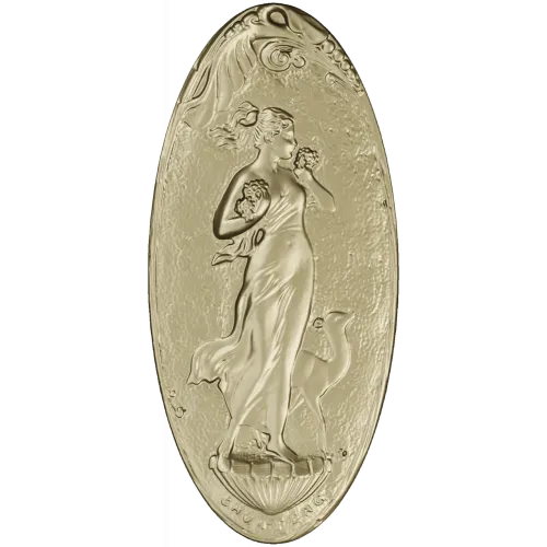 Art Nouveau Maiden and Fawn - Oval Relief STL for CNC