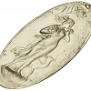 Art Nouveau Maiden and Fawn - Oval Relief STL for CNC