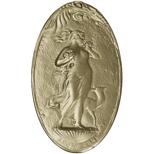 Art Nouveau Maiden and Fawn - Oval Relief STL for CNC