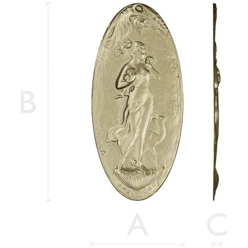 Art Nouveau Maiden and Fawn - Oval Relief STL for CNC