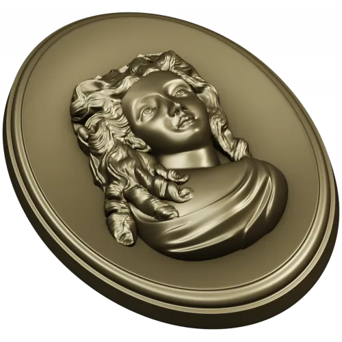Овальный медальон с барельефом женщины - STL для ЧПУ