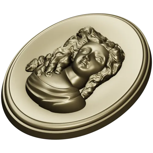 Овальный медальон с барельефом женщины - STL для ЧПУ