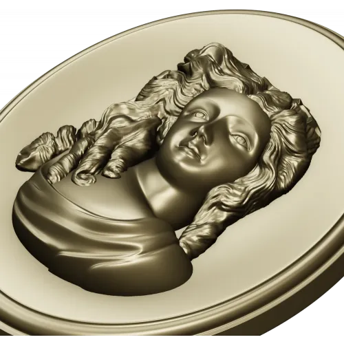 Овальный медальон с барельефом женщины - STL для ЧПУ