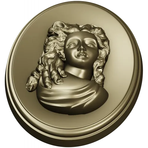 Овальный медальон с барельефом женщины - STL для ЧПУ