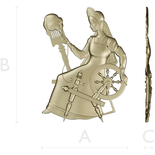 Прядильщица у прялки - 3D модель STL для ЧПУ