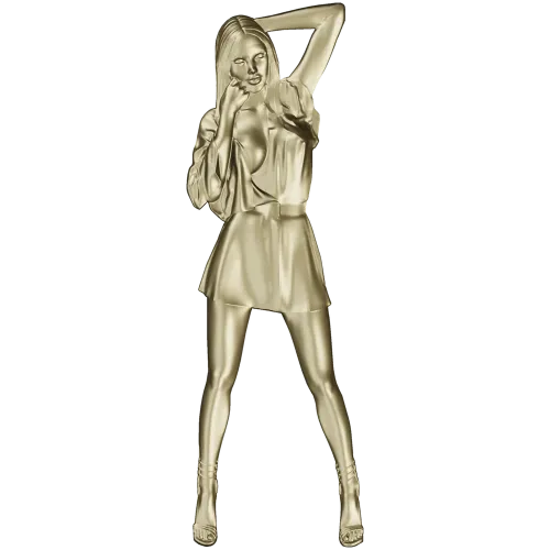 Рельефная 3D модель девушки в платье - STL для ЧПУ