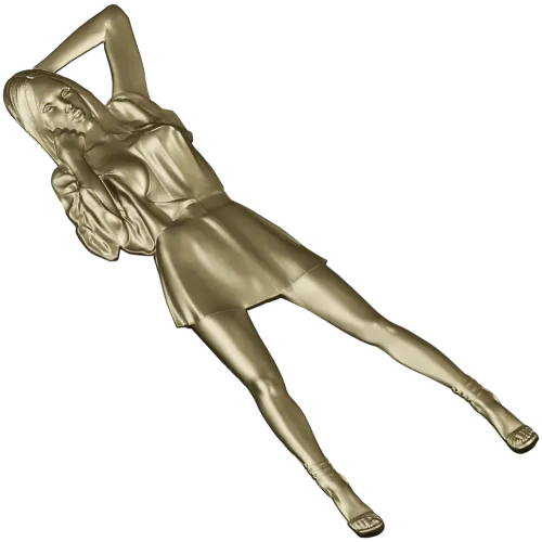 Рельефная 3D модель девушки в платье - STL для ЧПУ