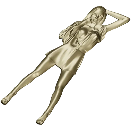 Рельефная 3D модель девушки в платье - STL для ЧПУ