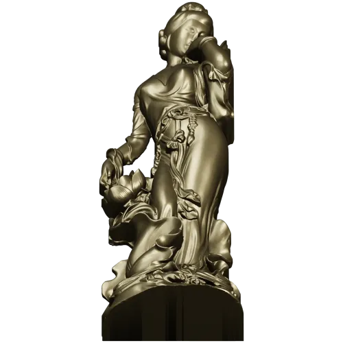 Нимфа в цветах - 3D модель STL для ЧПУ