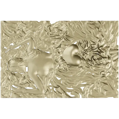 Нимфа в шелках - рельефная 3D модель STL для ЧПУ