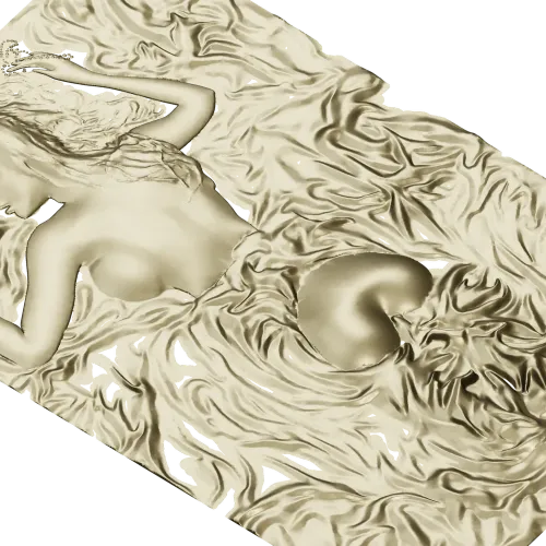 Нимфа в шелках - рельефная 3D модель STL для ЧПУ