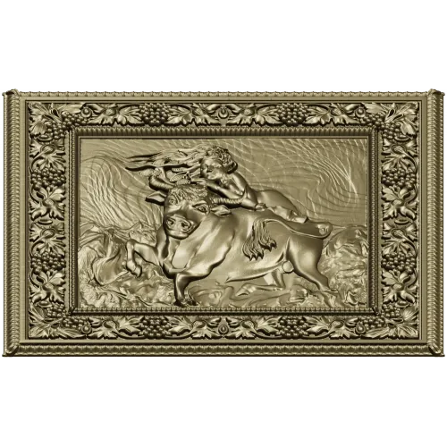 Maiden and the Bull - bas-relief STL for CNC