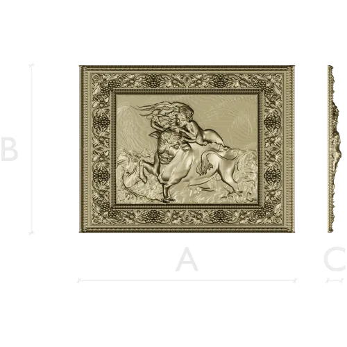 Maiden and the Bull - bas-relief STL for CNC