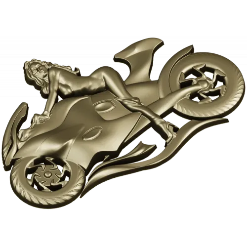 Motorcycle Muse - high-relief woman on sportbike STL