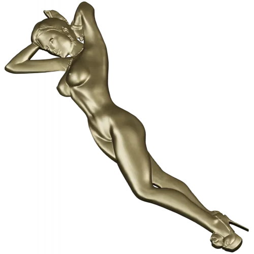 Stiletto Muse - bas-relief female figure STL for CNC milling