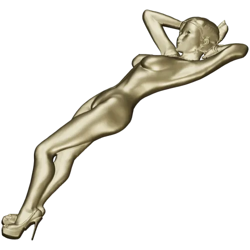 Stiletto Muse - bas-relief female figure STL for CNC milling