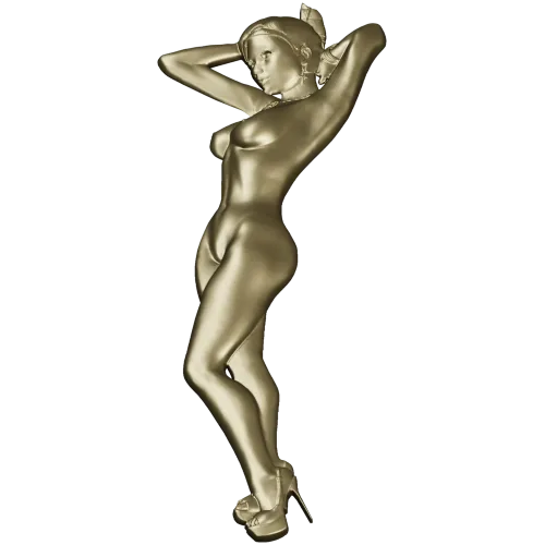 Stiletto Muse - bas-relief female figure STL for CNC milling
