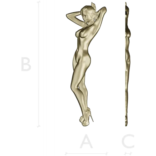 Stiletto Muse - bas-relief female figure STL for CNC milling