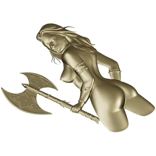 Амазонка с боевой секирой - 3D модель STL для ЧПУ
