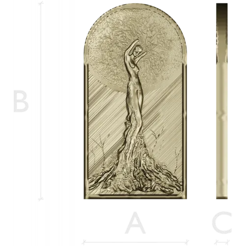 Sylvan Embrace - high-relief Girl-Tree 3D model STL for CNC