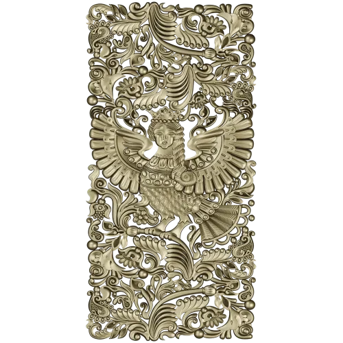 Ornate Winged Panel - STL 3D Model for CNC Carving