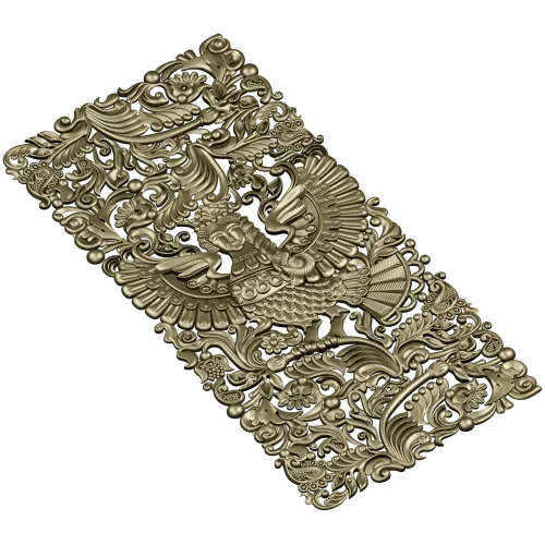 Ornate Winged Panel - STL 3D Model for CNC Carving