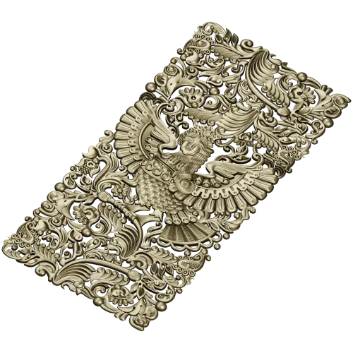Ornate Winged Panel - STL 3D Model for CNC Carving
