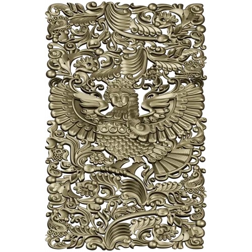 Ornate Winged Panel - STL 3D Model for CNC Carving