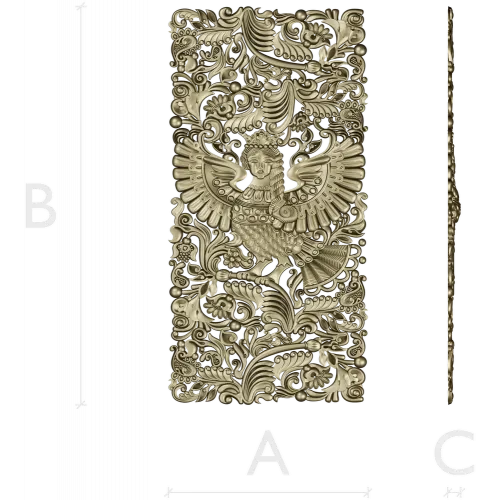 Ornate Winged Panel - STL 3D Model for CNC Carving