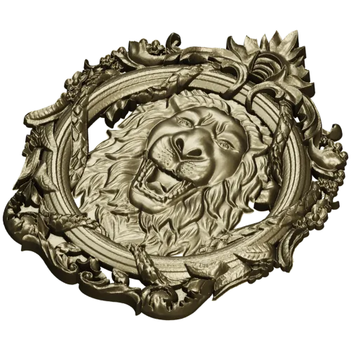 Regal Roar Cartouche - STL 3D model for CNC carving