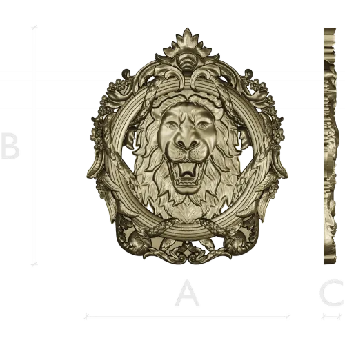Regal Roar Cartouche - STL 3D model for CNC carving
