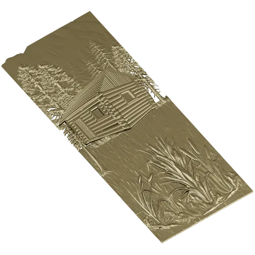 Forest Cabin Relief - STL 3D model for CNC carving