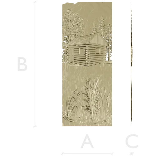 Forest Cabin Relief - STL 3D model for CNC carving