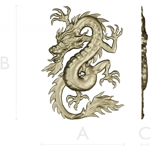 Oriental Dragon Relief STL for CNC Milling