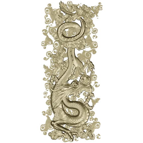 Dragon Cloud Relief STL for CNC Carving - High Relief Panel