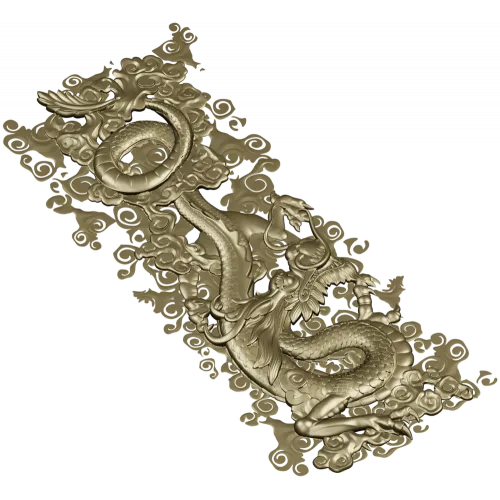 Dragon Cloud Relief STL for CNC Carving - High Relief Panel