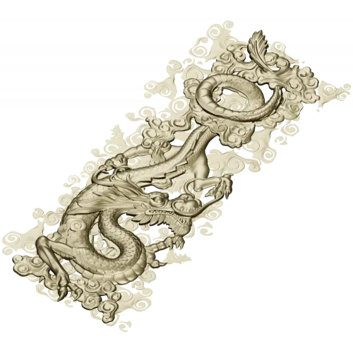Dragon Cloud Relief STL for CNC Carving - High Relief Panel