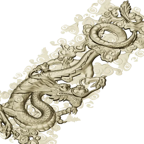 Dragon Cloud Relief STL for CNC Carving - High Relief Panel