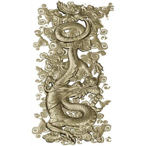 Dragon Cloud Relief STL for CNC Carving - High Relief Panel