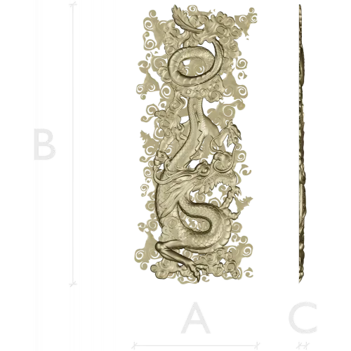 Dragon Cloud Relief STL for CNC Carving - High Relief Panel