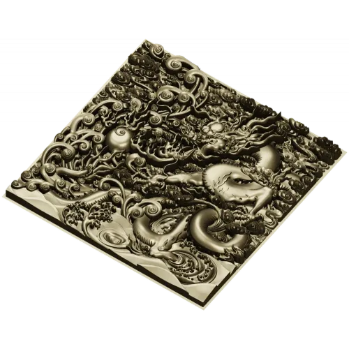 Дракон в облаках - рельефная 3D модель STL для ЧПУ